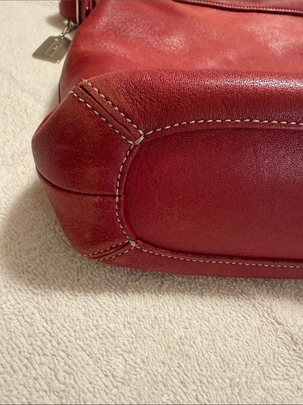 Vintage Coach Red Slim Duffle 9188. - Picture 9 of 10